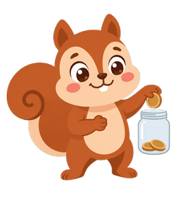 Wally with a savings jar